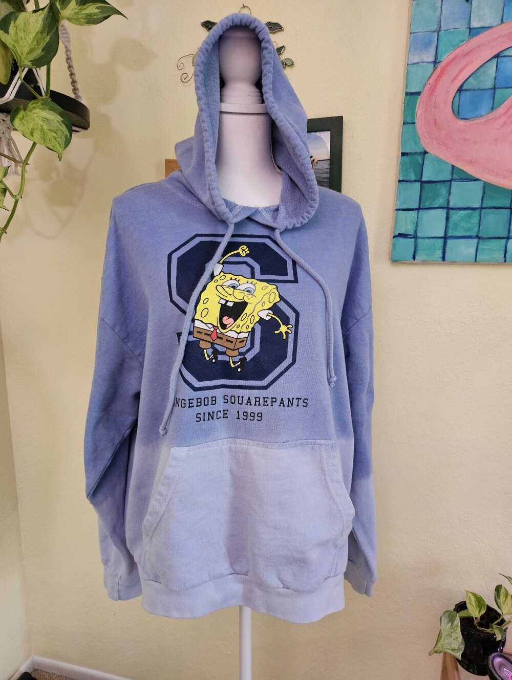 SpongeBob SquarePants Blue Graphic Hoodie Sz XL